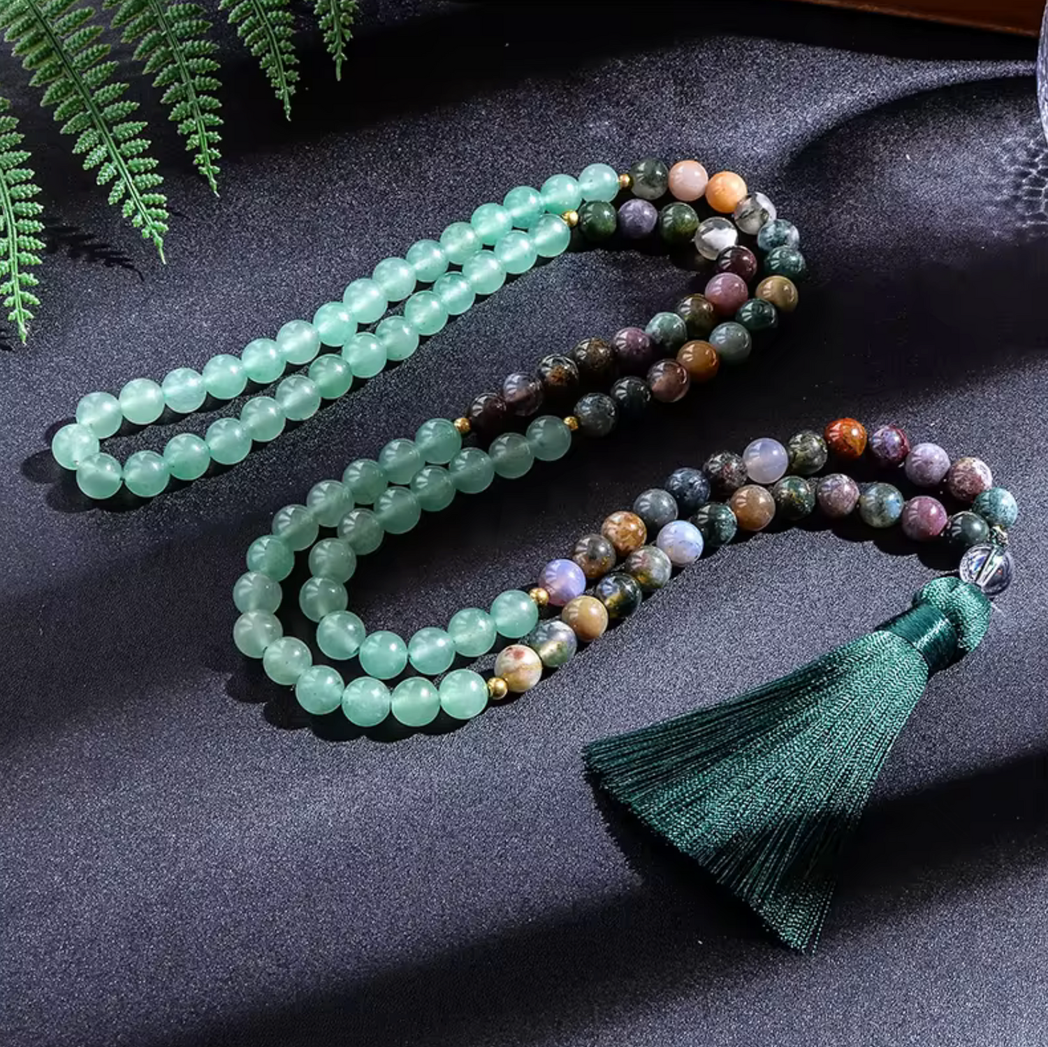 Mâla Tibétain “Abondance & Sérénité” – Aventurine Verte