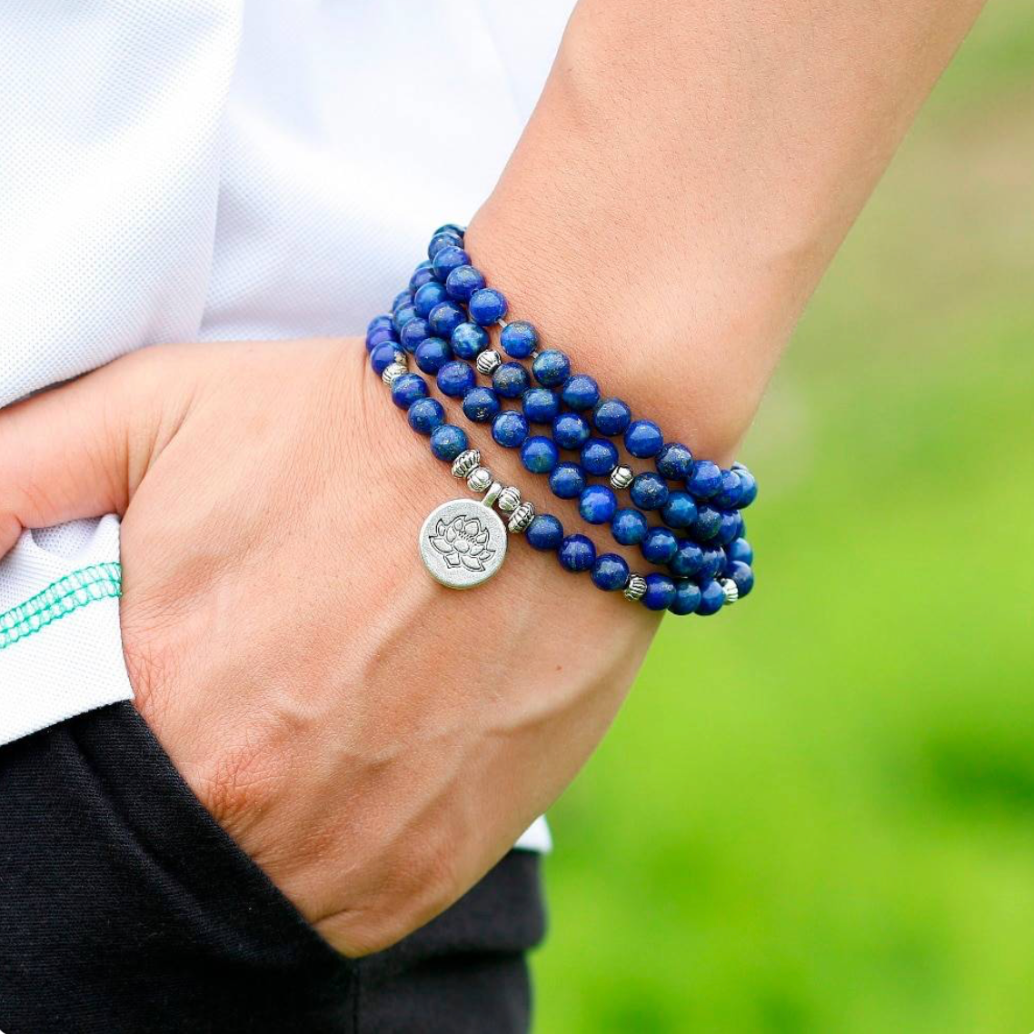 Mâla Tibétain Clarté & Intuition – Lapis-Lazuli