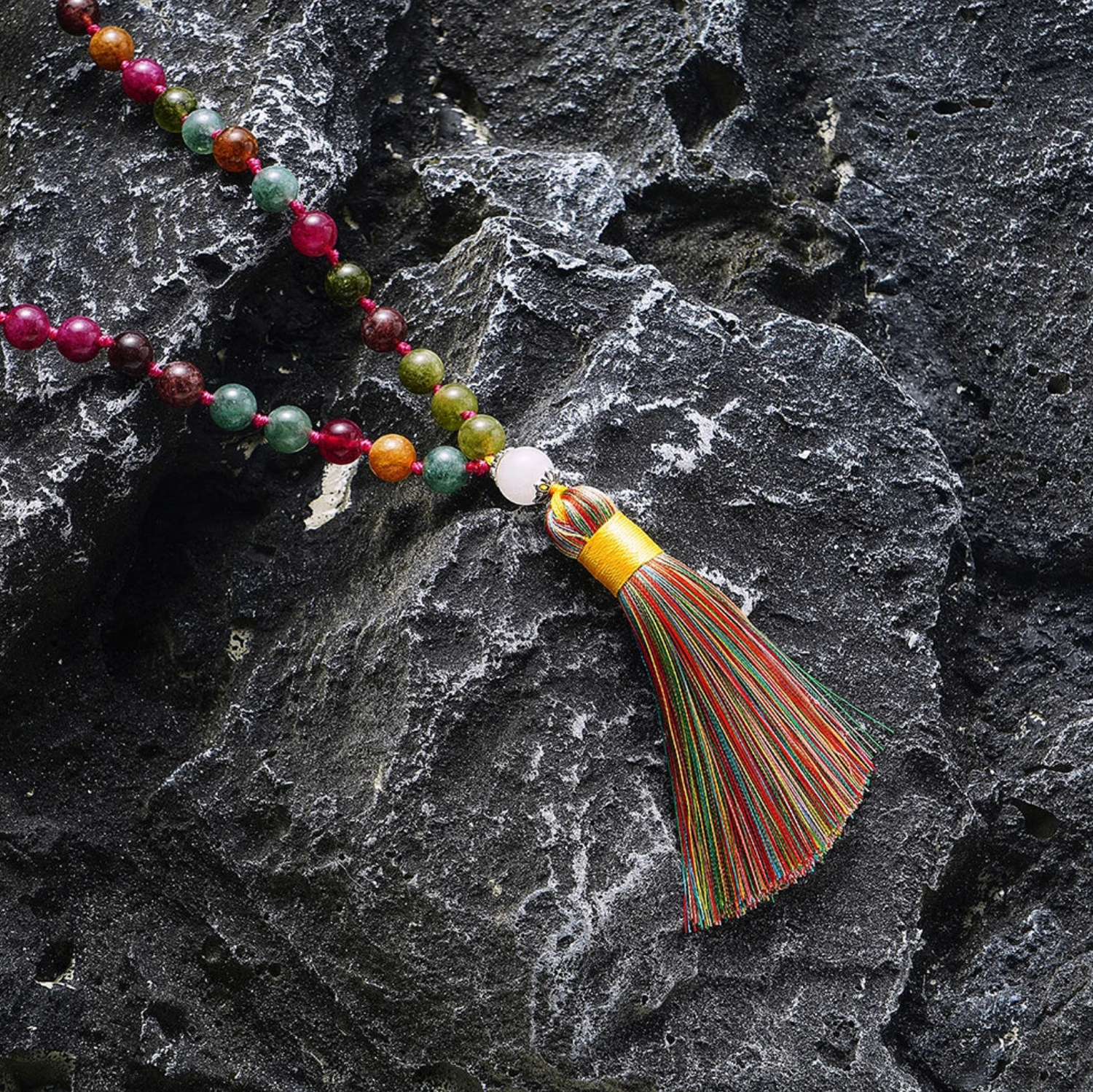 Mala Tibetain energie Coloree – Tourmaline Multicolore