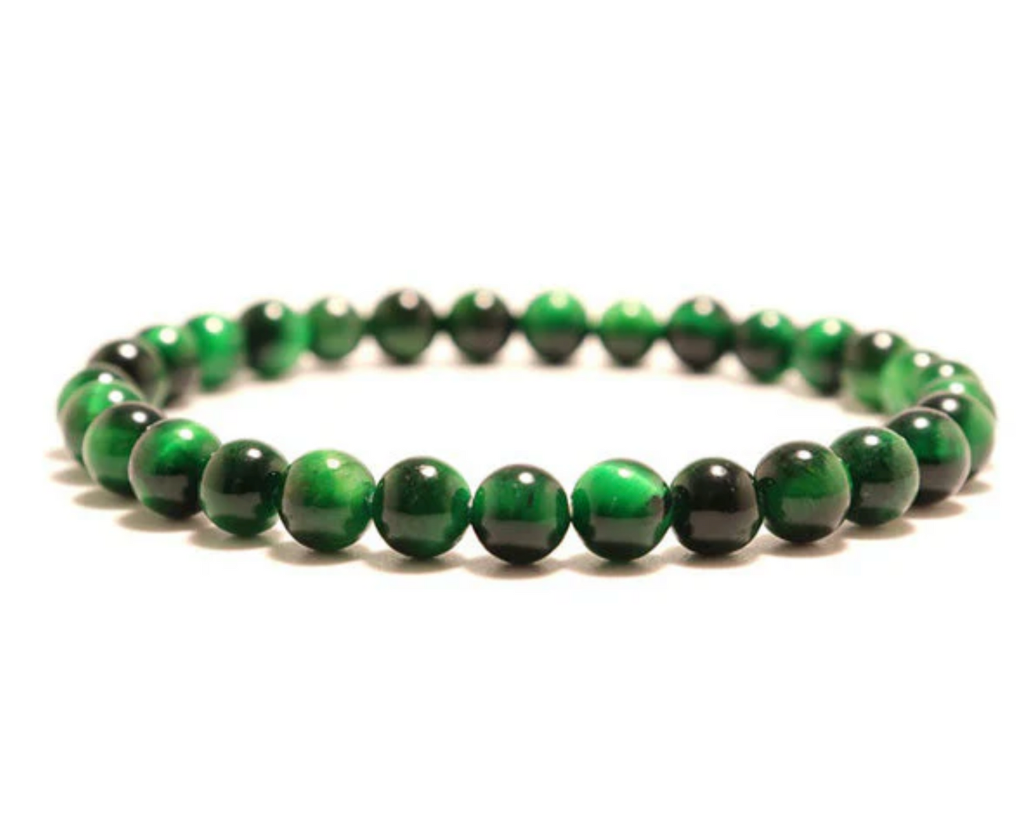 Bracelet Bouddhiste en Oeil de Tigre Vert