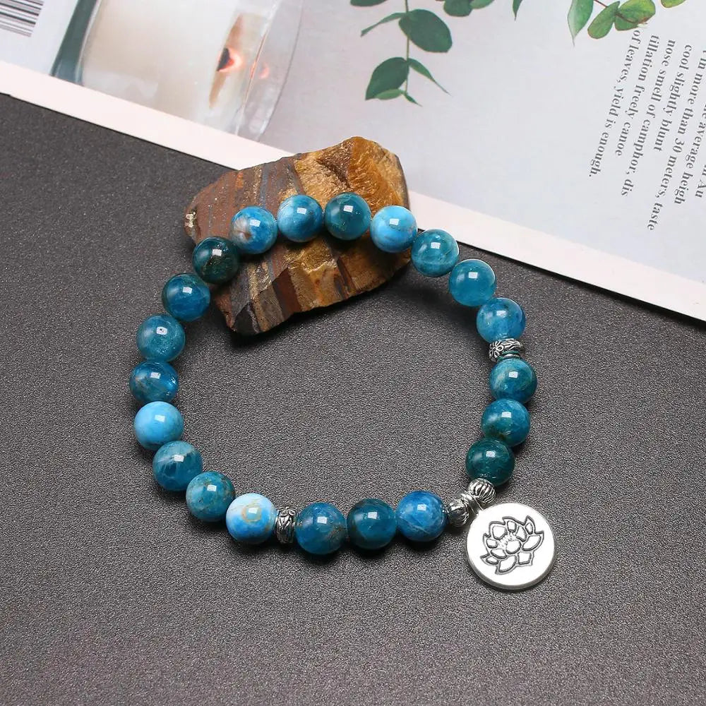 Bracelet en Apatite bleue