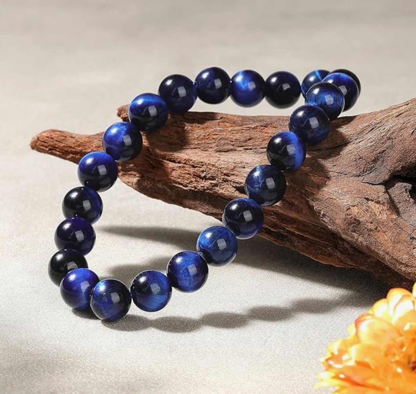 Bracelet_en_oeil_de_Tigre_Bleu  pour protection et equilibre