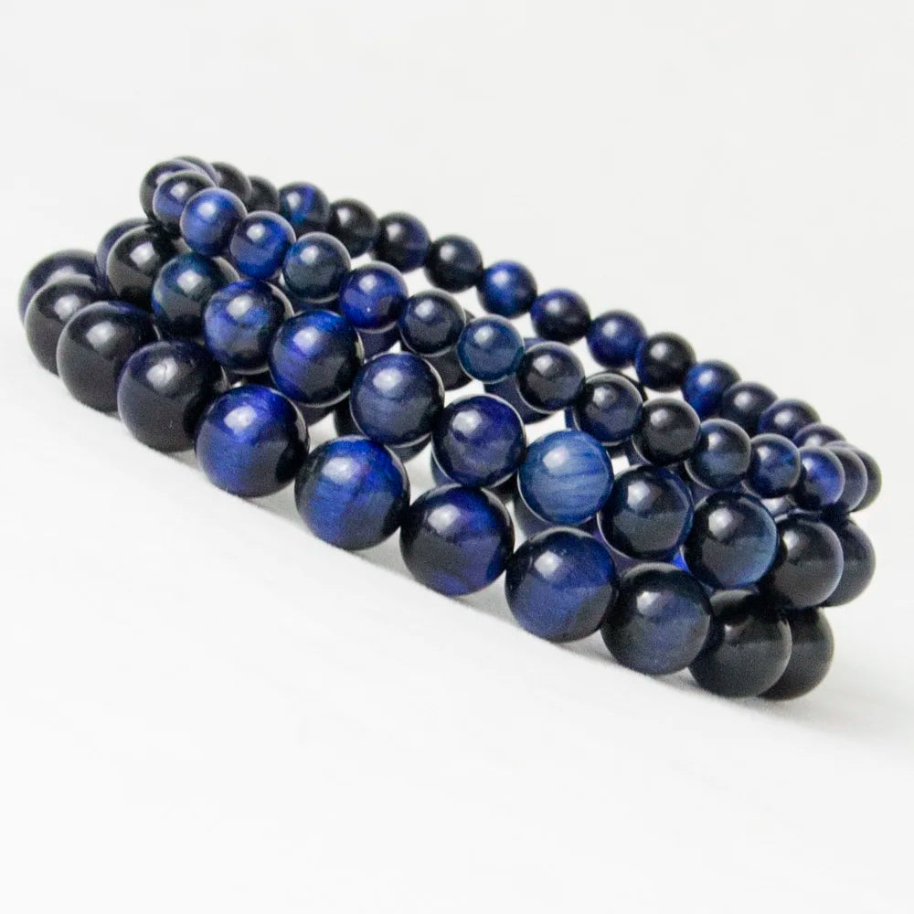 Bracelet_en_oeil_de_Tigre_Bleu  pour protection et equilibre