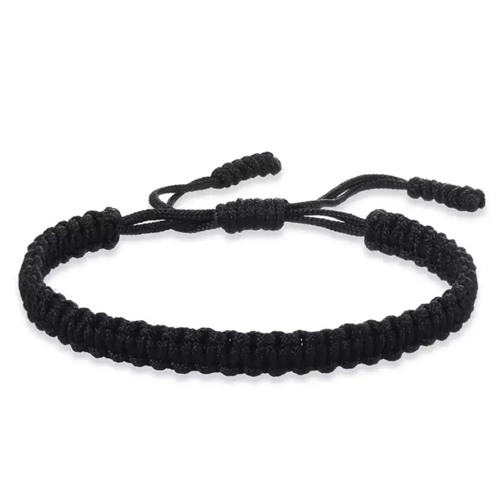 bracelet corde tibétain porte-bonheur noir