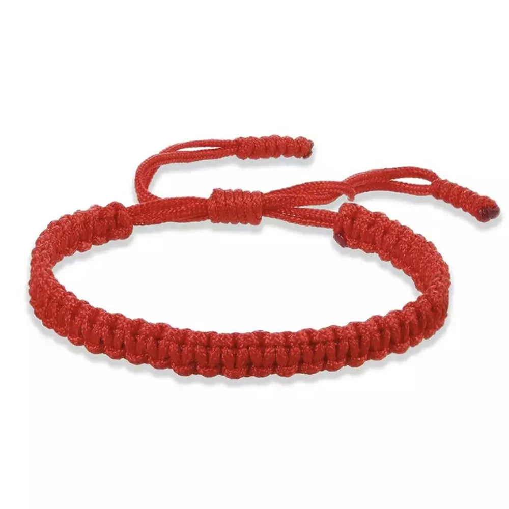 bracelet en corde tibétain porte-bonheur rouge