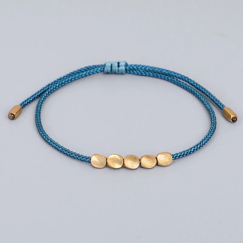 Bracelet de Chance tibétain bleu tissé à la main pour la chance et la protection