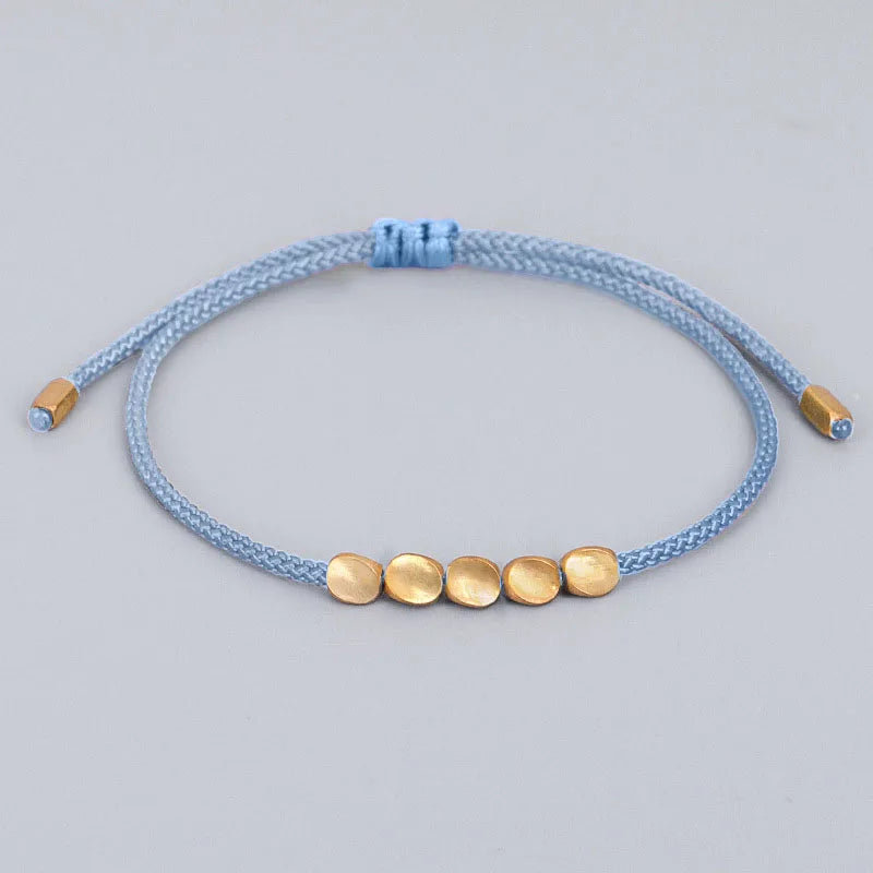 Bracelet de Chance tibétain bleu clair tissé à la main pour la chance et la protection