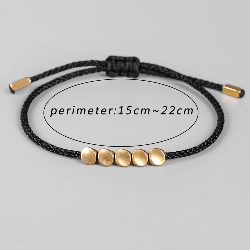 Bracelet de Chance tibétain bleu foncé tissé à la main pour la chance et la protection