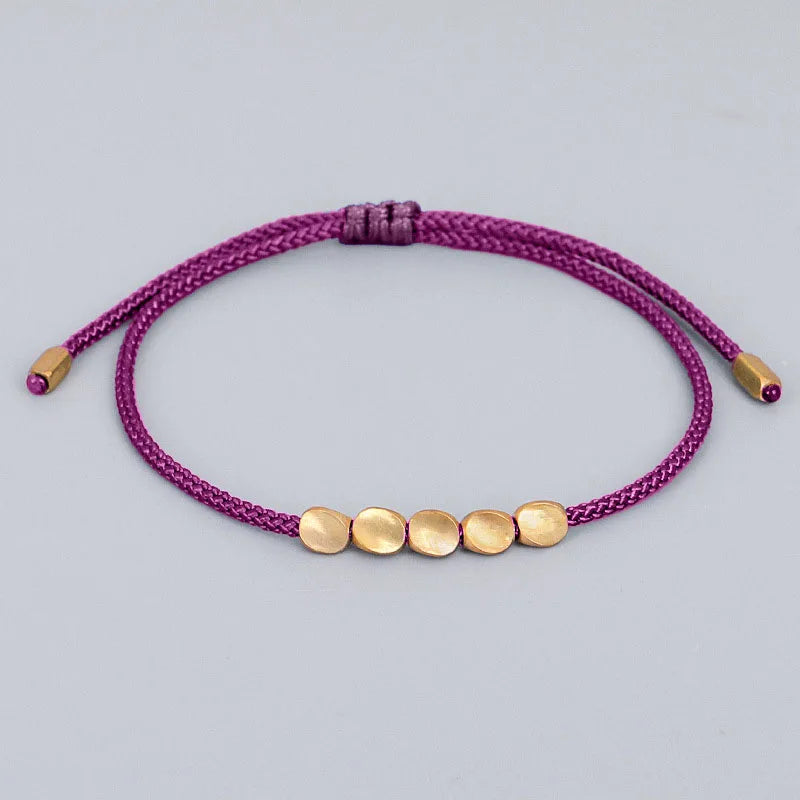 Bracelet de Chance tibétain pourpre tissé à la main pour la chance et la protection